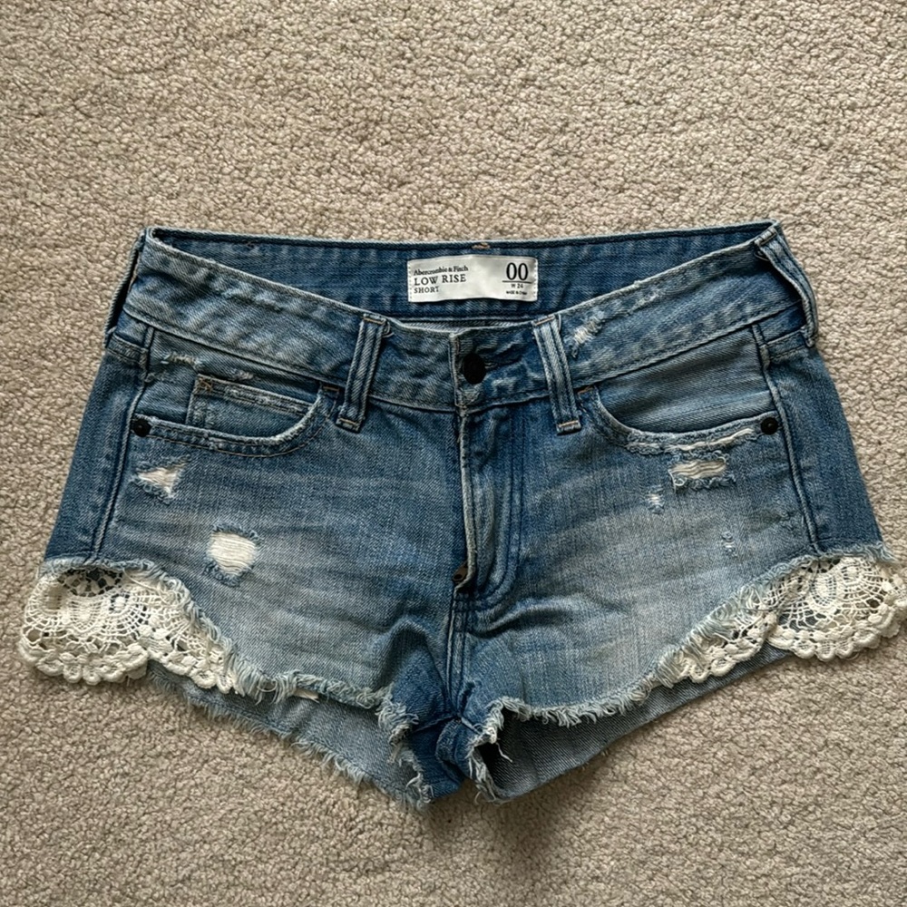 Abercrombie low rise jean shorts